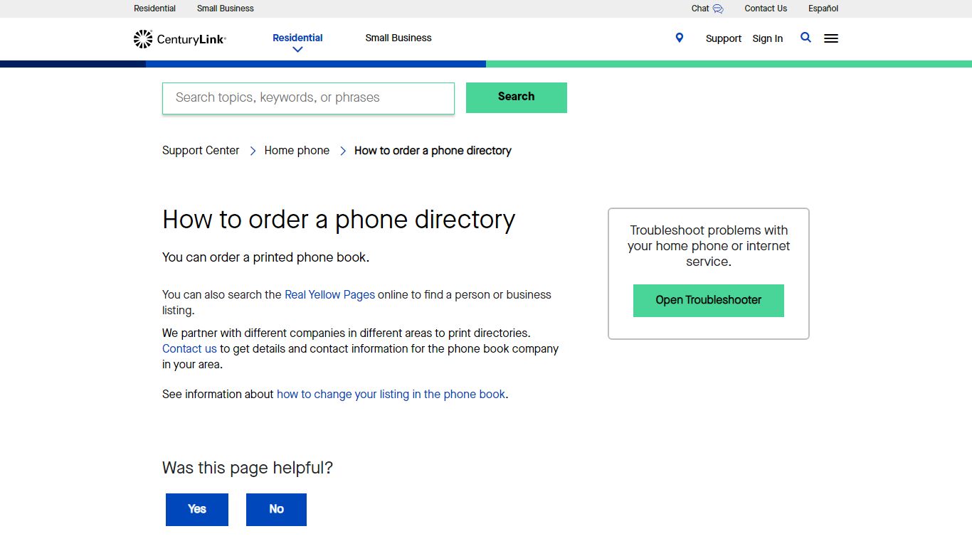 How to Order a Phone Directory | CenturyLink